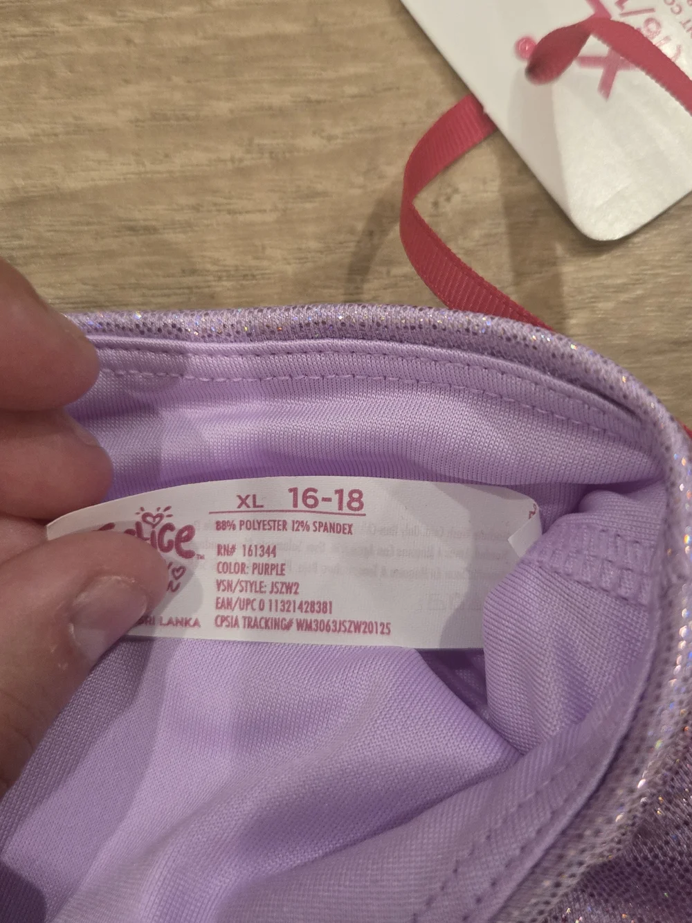 NWT Justice Girls Strappy Back Sports Bra Metallic Lavender Silver Size XL